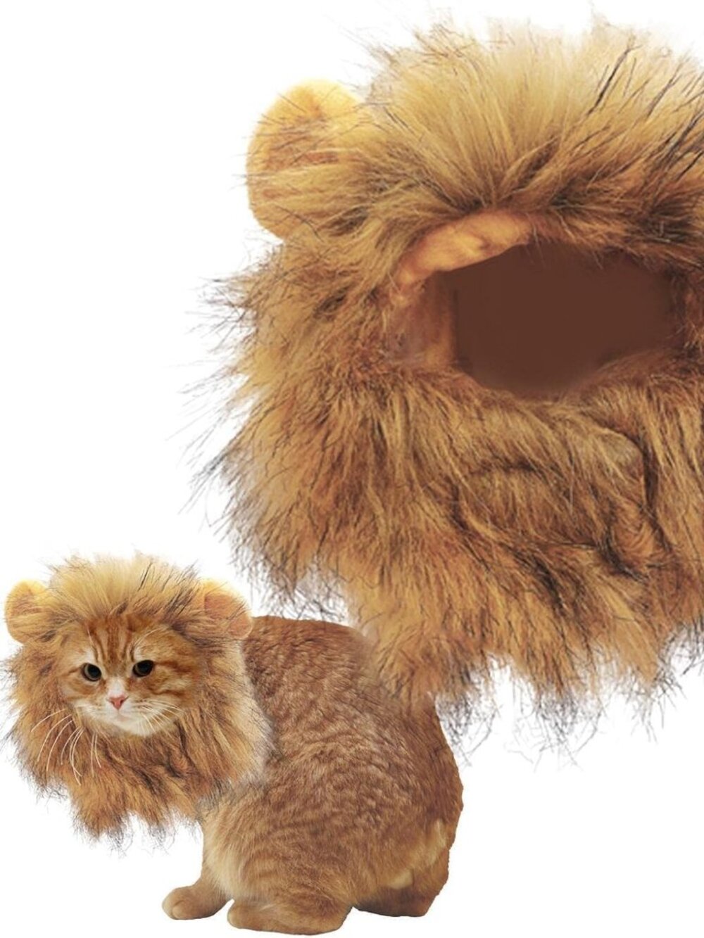 Pet Lion Mane New in Package - With clip on flowers Velcro closure Medium